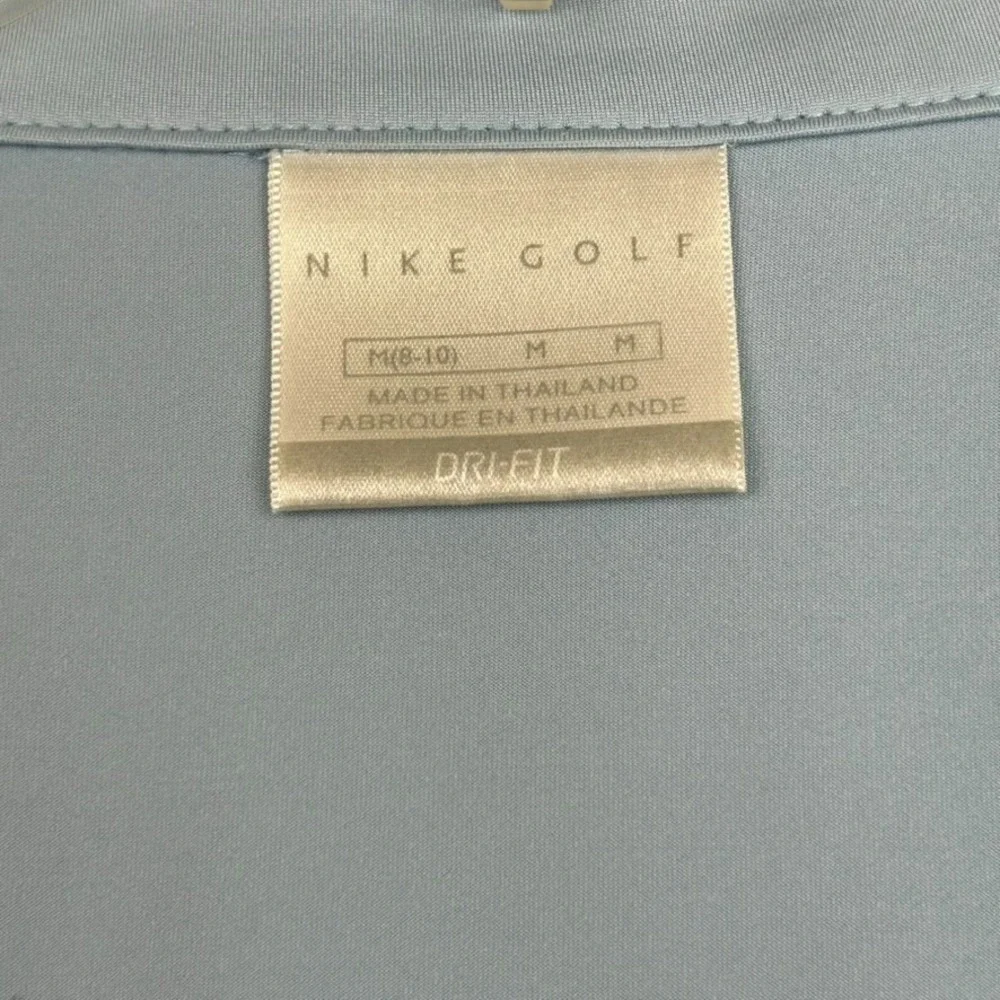 NIKE Golf Dri-Fit Women's Shirt Medium Short Sleeve Polo Ice Blue Preppy Sporty - Picture 4 of 12